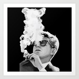 JFK John F Kennedy Cigar Smoking Sunglasses Art Print