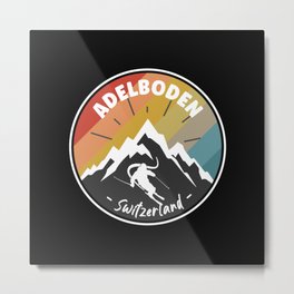 Skiing In Adelboden - Switzerland Metal Print | Mountain, Adelboden, Swiss, Graphicdesign, Skiing, Travel, Adelbodenski, Skilover, Skiresort, Ski 
