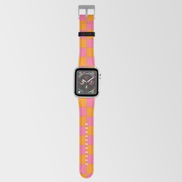 Joyful Checks Pink Orange Summer Checkered Pattern Apple Watch Band