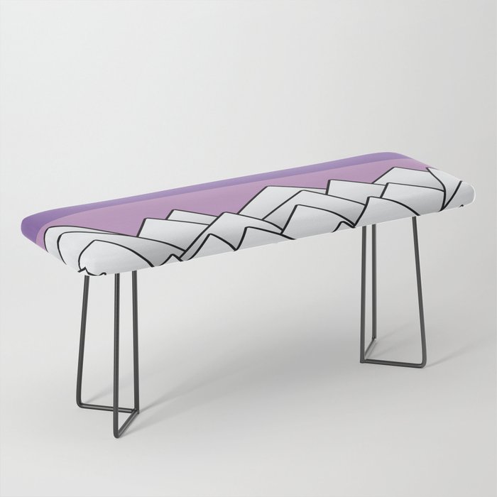 Abstract geometric pattern - purple and white. Bench