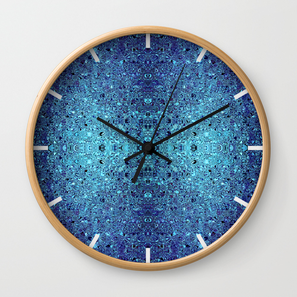 Deep Blue Glass Mosaic Wall Clock By Danadudesign Society6