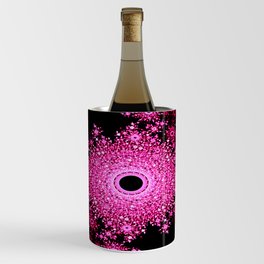 Floral Mosaic Mandala Pink & Black Wine Chiller