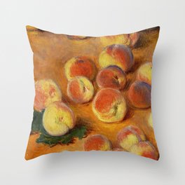 Monet Peaches 1883 Throw Pillow