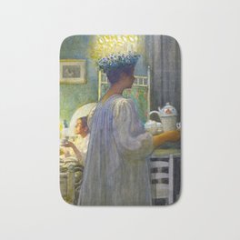Christmas Morning, The Feast of Saint Lucy by Carl Larsson Bath Mat | Lucy, Painting, Christianmartyr, Traditionalfeast, Saintlucy, Christmas, Martyr, Carllarsson, Saint, Morning 