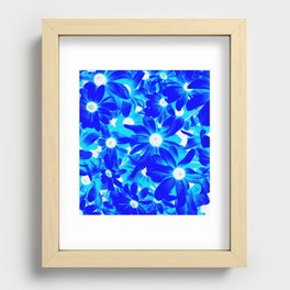 blue sunflowers Recessed Framed Print