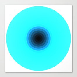 2020 Vision Concentric rings Cyan Blue Black gradient Canvas Print