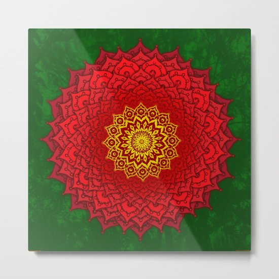 okshirahm rose mandala Metal Print