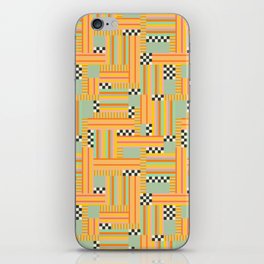 CHECKS AND STRIPES in WARM MULTI-COLOURS iPhone Skin