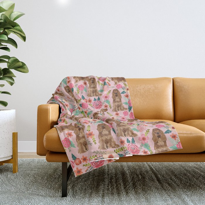 Cocker Spaniel dog breed florals pattern dog art pet portraits by