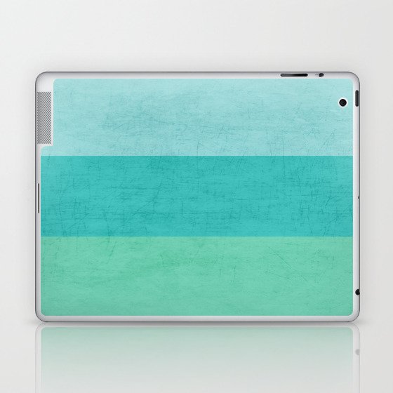 three stripes - teal Laptop & iPad Skin