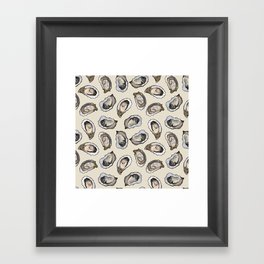 Oysters by the Dozen in Cream Framed Art Print
