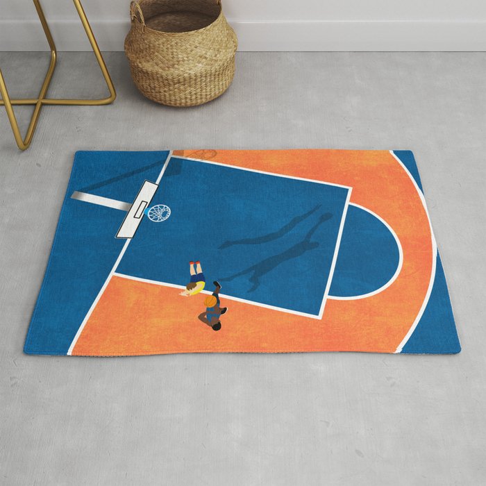 Shoot Hoops Basketball Court | Aerial Illustration  Rug