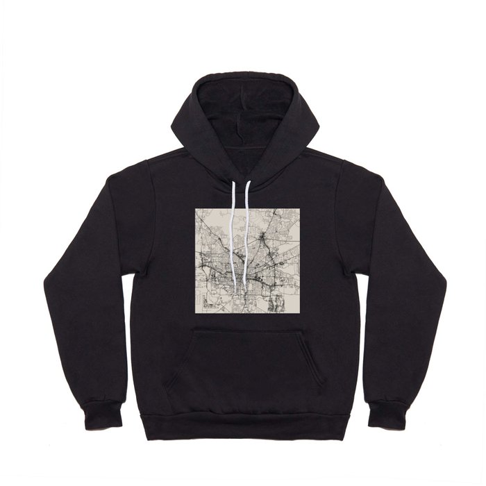 Tallahassee, Florida - City Map - Authentic Streets Drawing Hoody