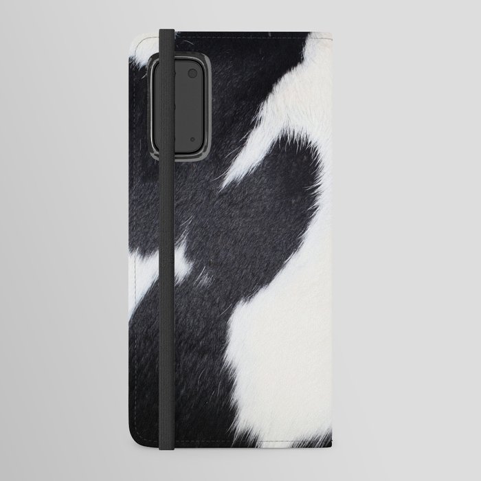Black and White Cowhide, Cow Skin Print Pattern Android Wallet Case