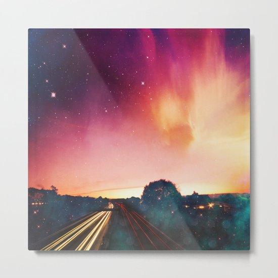 light speed - highway at sunrise Metal Print