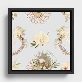 Simple Floral Patterns Framed Canvas