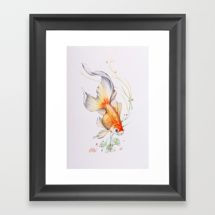 Goldfish - Watercolor Framed Art Print