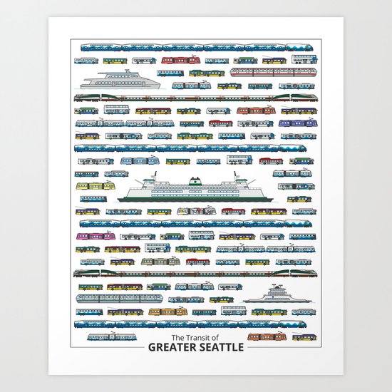 The Transit of Greater Seattle Art Print