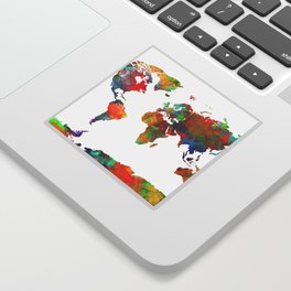 World map watercolor 3 Sticker