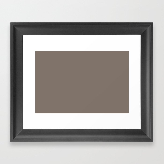 Dark Gray Taupe Solid Color Pairs PPG Tattle Tail PPG1019-6 Framed Art Print