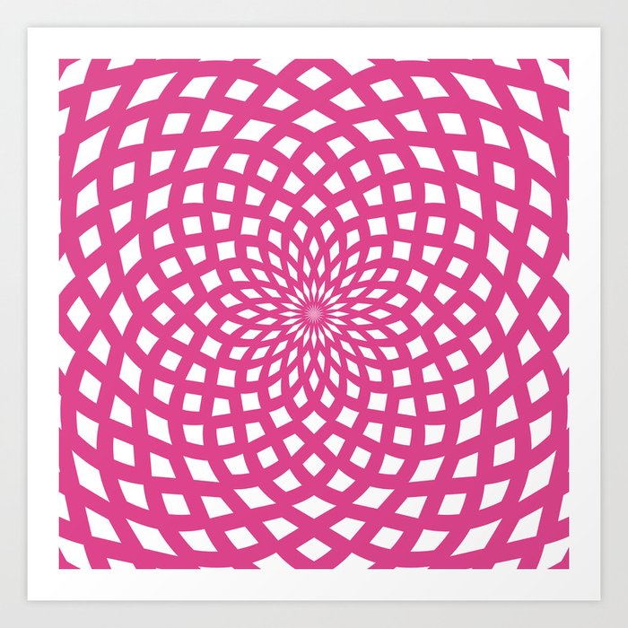 Download Classic Rosette Pattern in Magenta and White Colors Art Print by lena127 | Society6