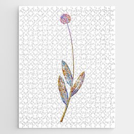 Floral Victory Onion Mosaic on White Jigsaw Puzzle