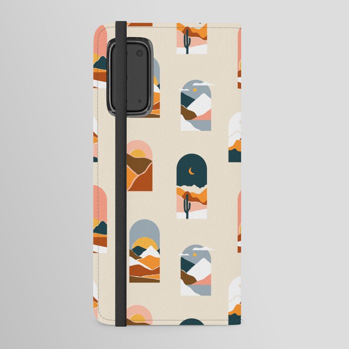 Trendy abstract mountain landscape view seamless pattern Android Wallet Case