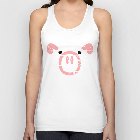 Cute Pink Pig face Unisex Tank Top