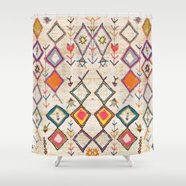 Traditional Vintage Moroccan Berber rug Shower Curtain