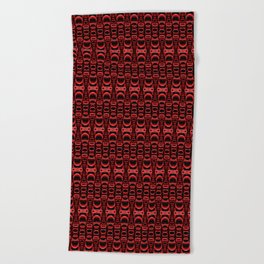 Dividers 07 in Red over Black Beach Towel