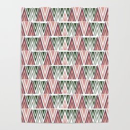 Triangle tribal pattern - Pink Poster