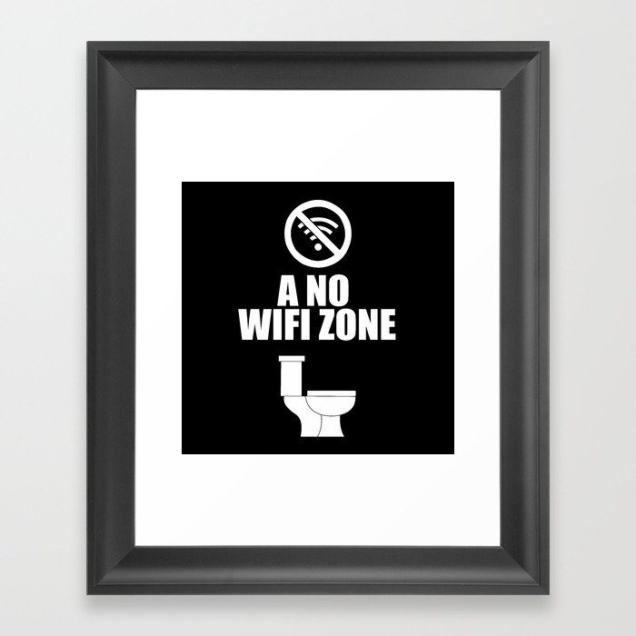 A no wifi free zone Framed Art Print