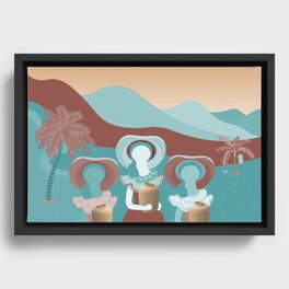 Tropical Retro Framed Canvas