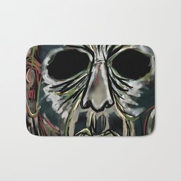Death Mask Bath Mat | Scary, Digital, Colorful, Painting, Streetart, Face 