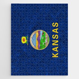 Flag of the American State of Kansas US flags Kansas Pride Banner Emblem Jigsaw Puzzle