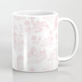 Toile de Jouy Vintage French Romantic Pastoral Baby Pink & White Mug