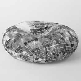 Twinkle Silver Disco Ball All Over Pattern  Floor Pillow