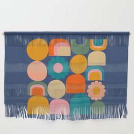 Playful Collage in Blue Wall Hanging
