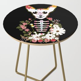 Chihuahua Dog Muertos Day Of Dead Sugar Skull Side Table
