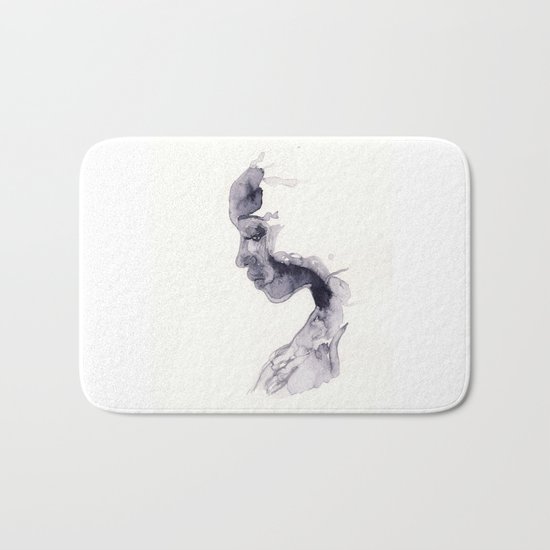 Thoughts - ink wash Bath Mat
