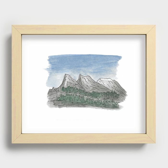 Blodgett Canyon - Ink and Watercolor Recessed Framed Print