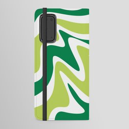 Liquid Abstract Waves \\ Green Colors Android Wallet Case