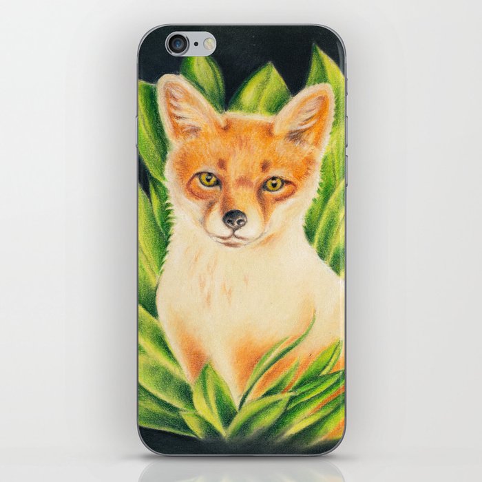 Cute Fox in The Forest Pastel Drawing iPhone Skin