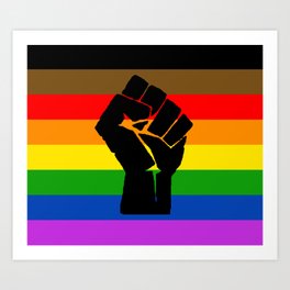 LGBT Pride Flag More Colors Raised Fist (More Pride) Art Print