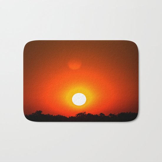 Sunset in red Bath Mat