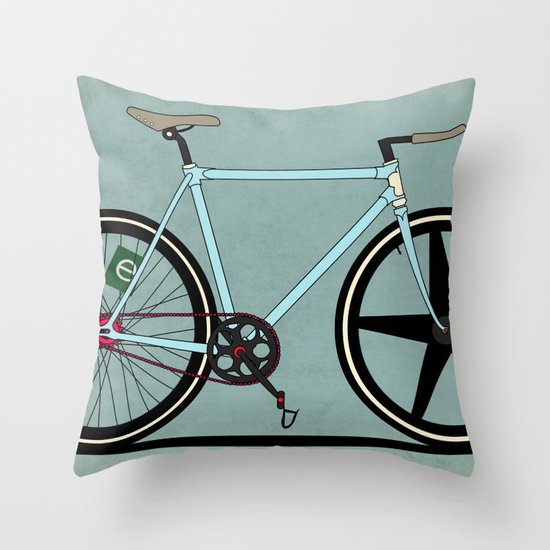 Fixie Bike Throw Pillow