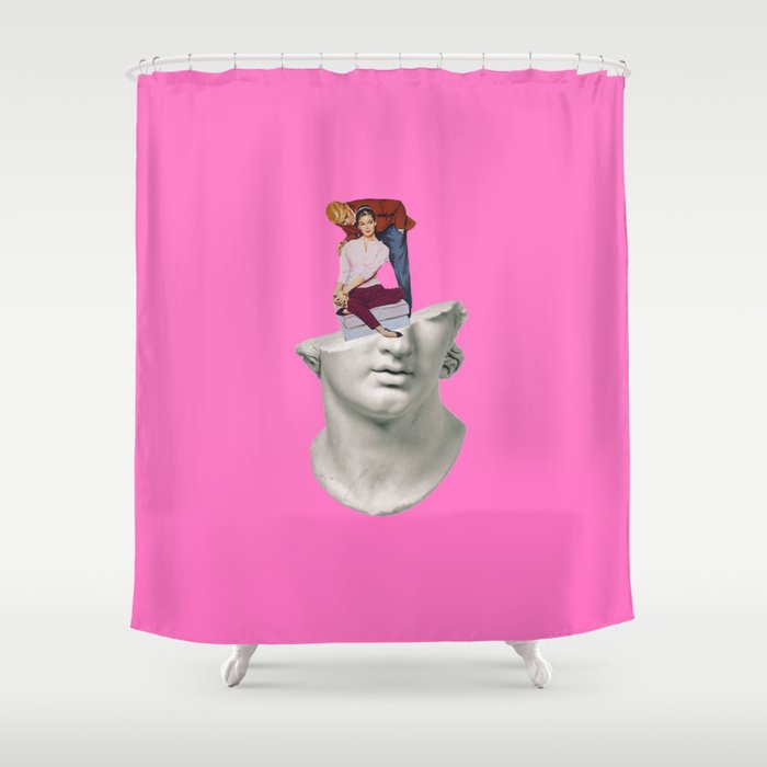 overthinking 2 pink Shower Curtain