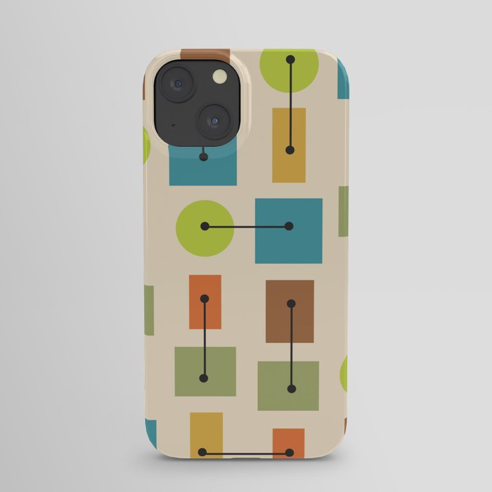 Atomic Age Simple Shapes Multicolored 2 iPhone Case