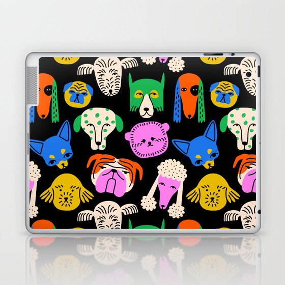 Funny colorful dog cartoon pattern Laptop & iPad Skin