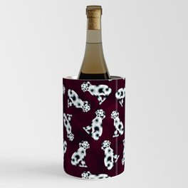 Dalmatian breed puppy dogs, pattern in digital drawing Wine Chiller